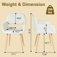 thumbnail image 3 of Homy Casa 2 Pack Upholstered Dining Chairs with Armrests and Faux Wood Metal Legs for Modern Homes, 3 of 7