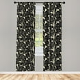 thumbnail image 5 of Ambesonne Art Nouveau Window Curtains, Mother Nature Blossoms, Each 28" W x 84" L, Black Ivory, 5 of 5