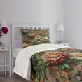 thumbnail image 3 of Ambesonne Floral Eucalyptus Quilted Bedspread Set 2 Pcs, Art Nouveau Bloom, Twin Size, Sepia Multicolor, 3 of 5