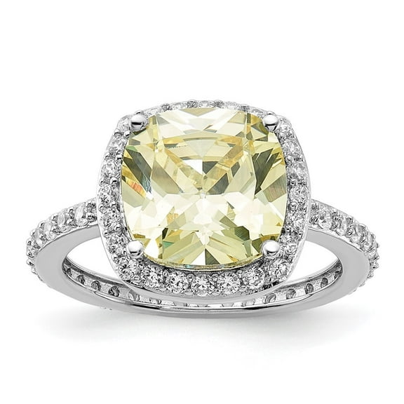 Auriga Fine Jewelry 925 Sterling Silver Rose-cut Champagne CZ Square Ring for Women Size 10