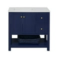 thumbnail image 4 of Lakeshore 36" Bathroom Vanity with Royal Blue Cabinet and Engineered White Top, 4 of 6