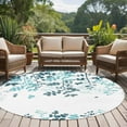 thumbnail image 4 of Round Rug 5Ft Washable Non-Slip, Teal Blue Leaves Circle Area Rugs for Living Room Bedroom, Summer Botanical Indoor Floor Mats Carpet Runner for Home Decor Aesthetic, 4 of 8