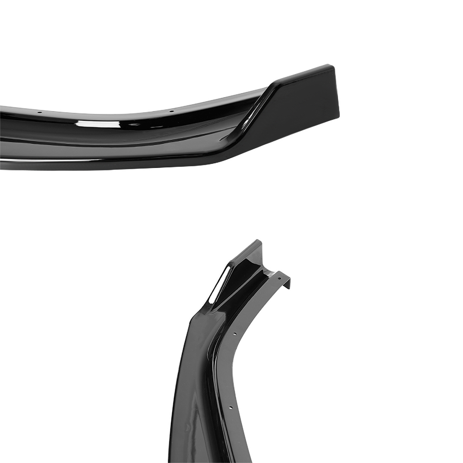 Carpartsinnovate Glossy Black Front Bumper Lip Spoiler Kit W/ Red Trim - Fits 2016-2019 Honda Civic 4Dr