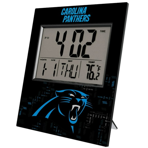 Keyscaper Carolina Panthers Quadtile Digital Desk Clock