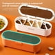 thumbnail image 4 of Dispensador de condimentos de 4 compartimentos con 4 cucharas | Contenedor para especias y condimentos | Organizador de cocina de plástico ABS para pimienta y azúcar | Verde, naranja y blanco, 4 of 5