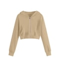 thumbnail image 5 of Abcomgle Girls Hoodies 7-8 Zip Up Cropped Long Sleeve Jacket for Girls Cute Trendy Lightweight Girls Hoodies with Pockets, 5 of 5