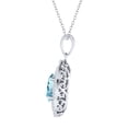 thumbnail image 3 of Sterling Silver with Natural Sky Blue Topaz and White Topaz Drop Pendant with 18" Chain, 3 of 3