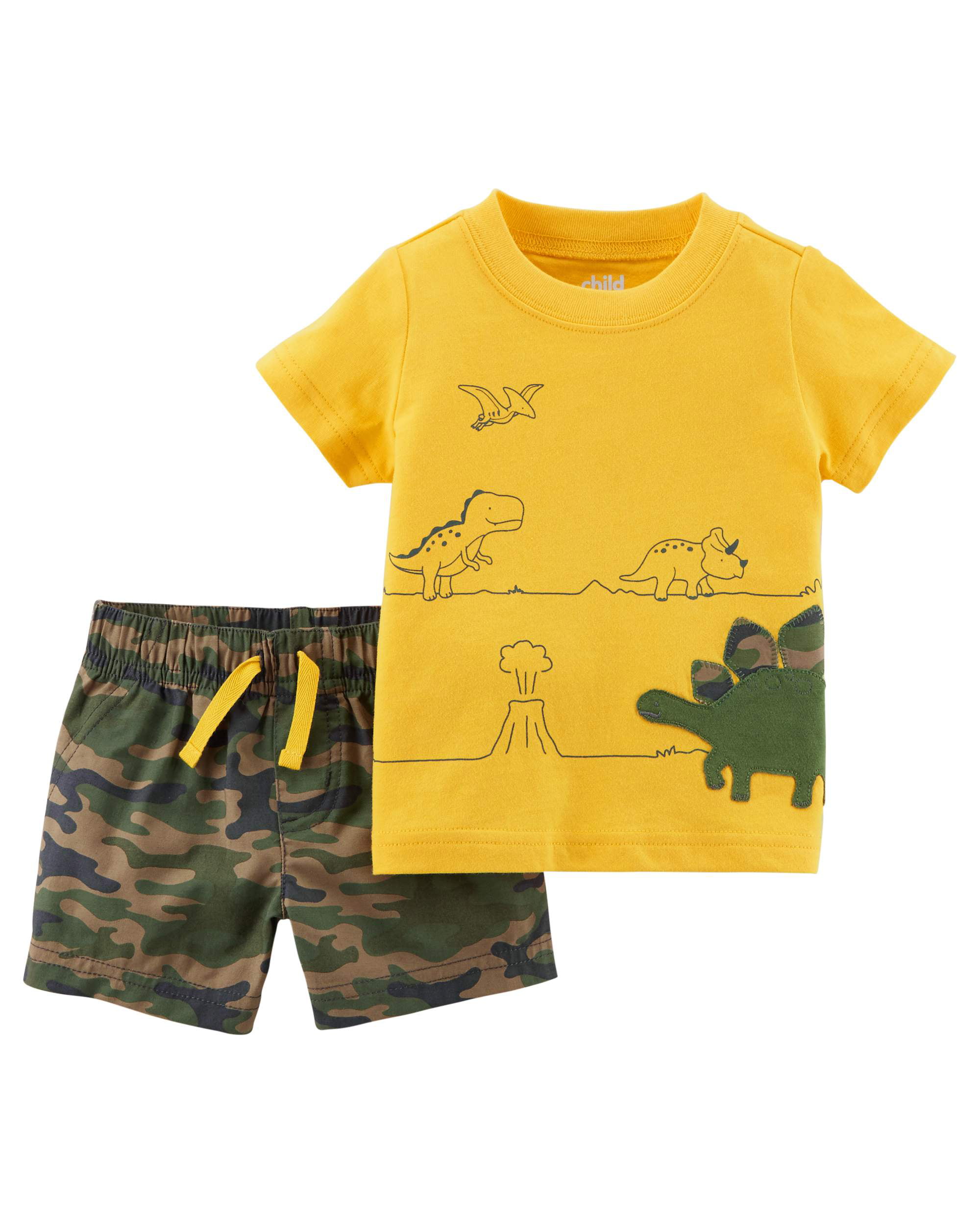 Baby Boy Short Sleeve Shirt & Shorts, 2pc Outfit Set - Walmart.com