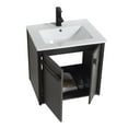 thumbnail image 4 of Fine Fixtures Oakville 24 in. W x 18 in. D x 33 in. H Wall Mounted Bathroom Vanity in Black Coal Oak with White Ceramic Sink - Black hardware, 4 of 8