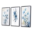 thumbnail image 3 of Designart "Tender Ginko Leaves in Blue Shades IV" Leaves Framed Wall Art Set Of 3 - Blue Leaves Frame Gallery Set For Office Decor, 3 of 6