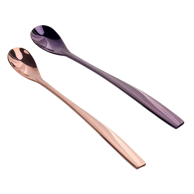 Paquete de 2 cucharas de de de té de material acero inoxidable, utensilios de cucharadita BLESIY Cuchara de helado de acero inoxidable