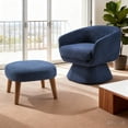 thumbnail image 2 of S-HOME Chair with Footrest and Modern Styling Perfect for Small Spaces, Corner Nooks, and Reading Comfort，Blue, 2 of 6