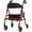 dark red, variant on Foldable Rollator Walker with Seat for Seniors, Lightweight Aluminum & Carbon Steel Rolling Walker, 350 lb Capacity, 5-Position Height Adjustable, Red