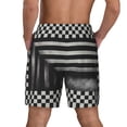 thumbnail image 3 of Kdxio Black And White Checkerboard Trap Print Men'S Swim Trunks With Compression Liner 7 Inch Inseam Quick Dry Swim Shorts, 3 of 7