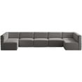 thumbnail image 1 of Meridian Furniture Quincy Grey Velvet Modular Sectional, 1 of 13