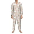 thumbnail image 3 of Salouo Cute Rabbit Print Button-Front Long Sleeve Pajama Set for Men, Soft 2Pjs Men's Long Sleeve Sleepwear-X-Large, 3 of 7