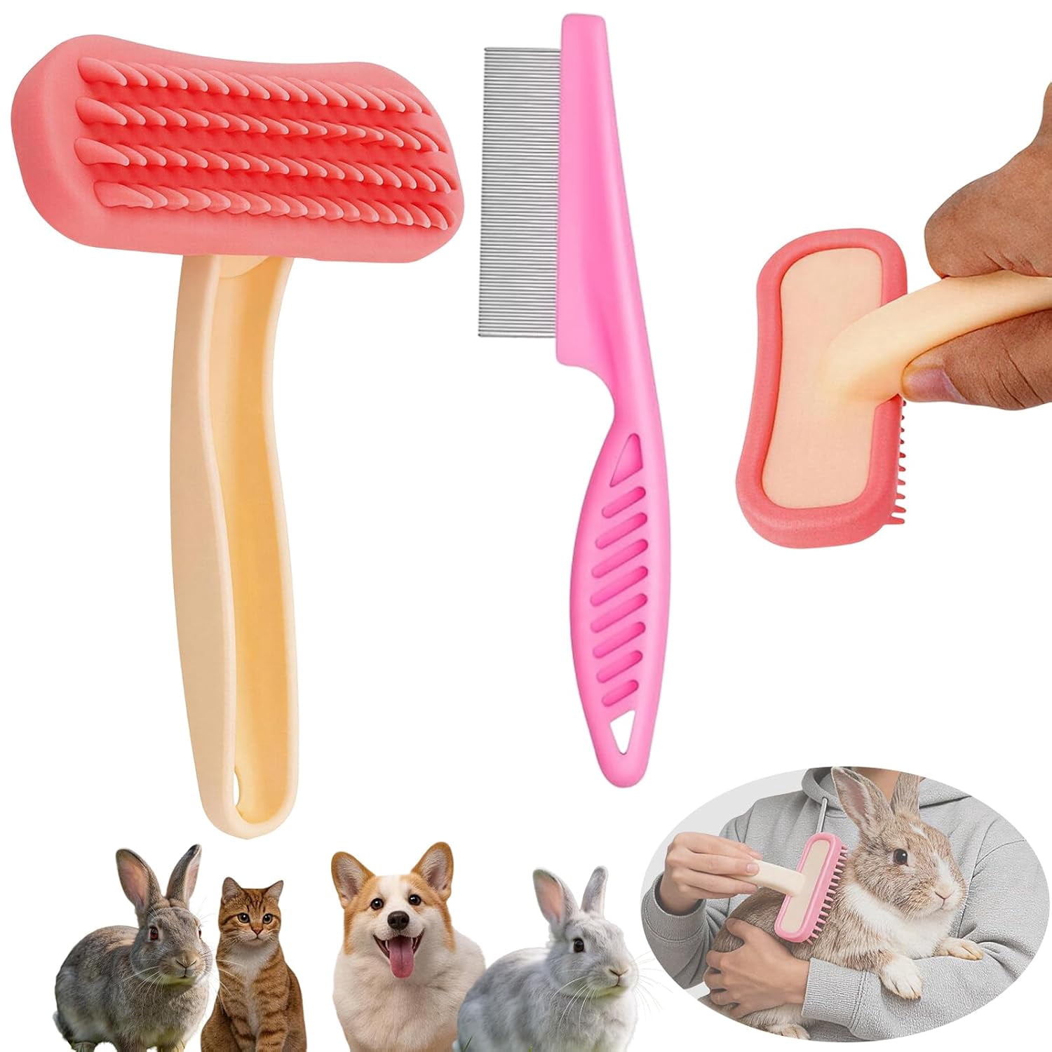 Vibrant Life Small Animal Grooming Kit, 4 Pieces with brushes