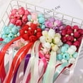 thumbnail image 5 of Wedding Decor Party Prom Bride Wedding Ribbon Hand Wrist Flower Bracelets Pearls Rose RED, 5 of 8