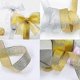thumbnail image 4 of 2 rolls of 25 size wide sparkling ribbons (2cm gold, silver) ribbons Gold ribbons Christmas ribbons Decorative ribbons for gift packaging, making bows, 4 of 5