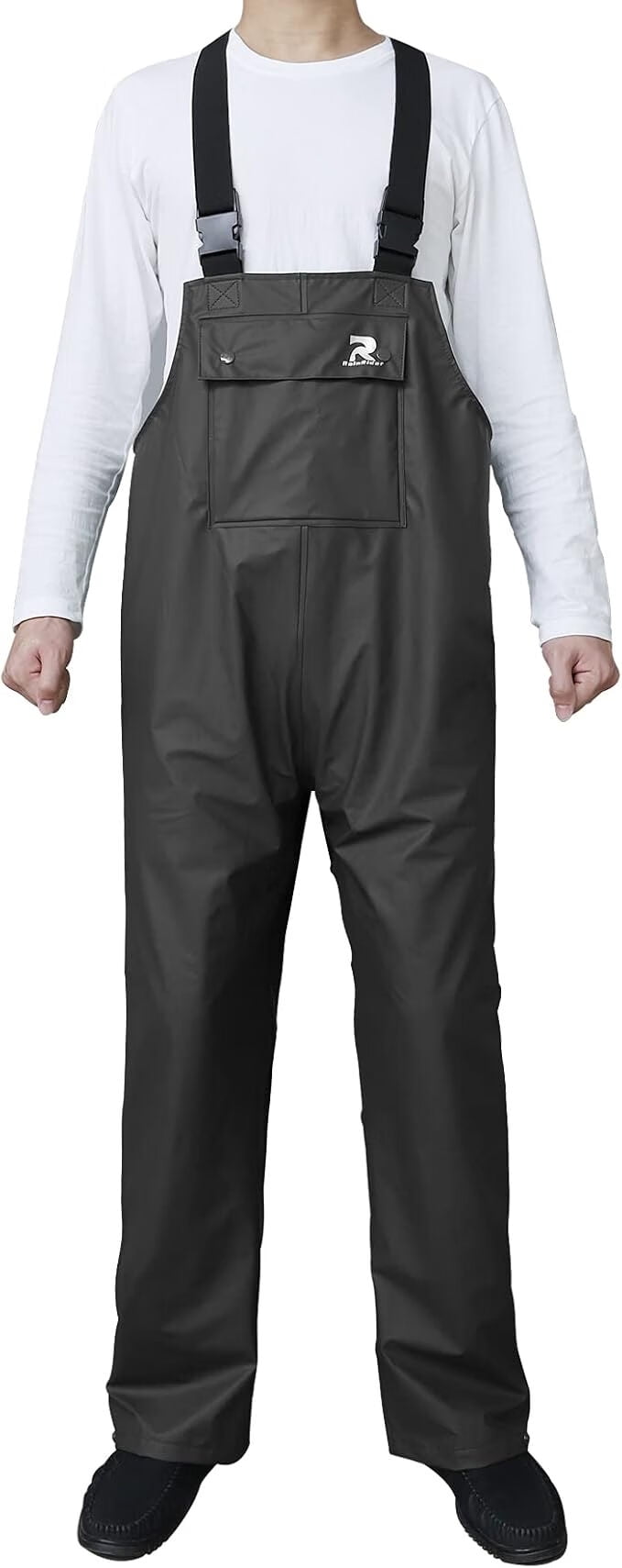 RainRider Rain Pants for Men Women Waterproof Rain Gear Bib Overalls Trousers for Fishing Hunting(Black,Medium)