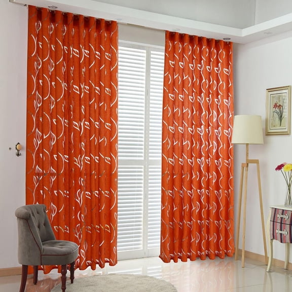 Camnix Vines Leaves Curtains Semi Blackout Curtains for Bedroom 78.7 inch Long 1 Panel Botanical Black Out Curtains for Living Room Window Drapes, 39.4Wx78.7L