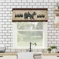 thumbnail image 5 of Cabin Curtain Valance for Windows Rustic Black Bear Vintage Pine Tree Silhouettes Rod Pocket Valance Window Treatments 1 Panel Short Curtains for Kitchen Windows Bathroom Bedroom 54 x 18 in, 5 of 6
