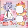 thumbnail image 2 of Metal Light Switch Wall Plate Outlet Cover (Sleepy Teddy Bear Lovers Colorful - Single Toggle Single Duplex), 2 of 2