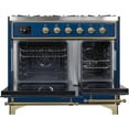 thumbnail image 3 of Ilve UMD10FDNS3MBG Majestic II Series 40 Inch Dual Fuel Convection Freestanding Range, 5 Sealed Brass Burners, 3.88 cu.ft. Total Oven Capacity in Midnight Blue, Gold Trim (Natural Gas), 3 of 3