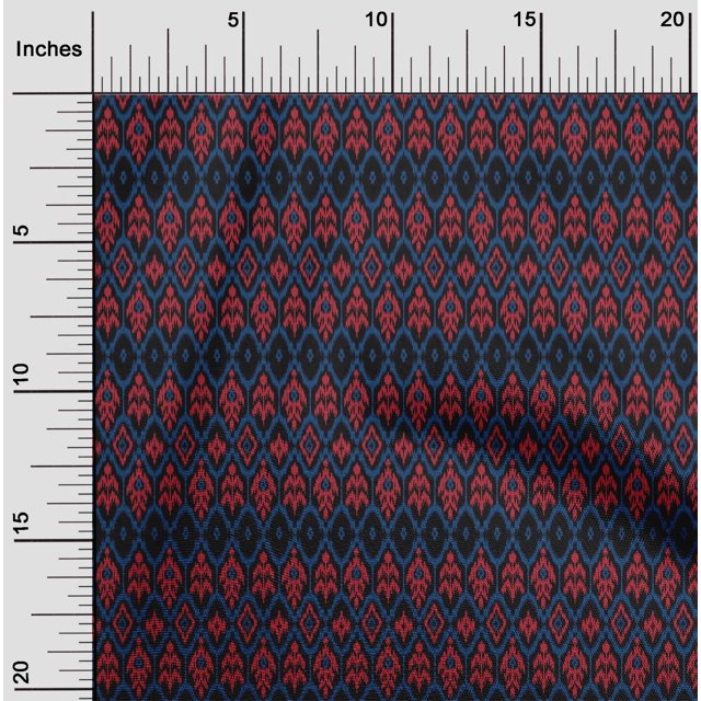 oneOone Cotton Flex Fabric Geometric Ikat Print Fabric BTY 40 Inch Wide