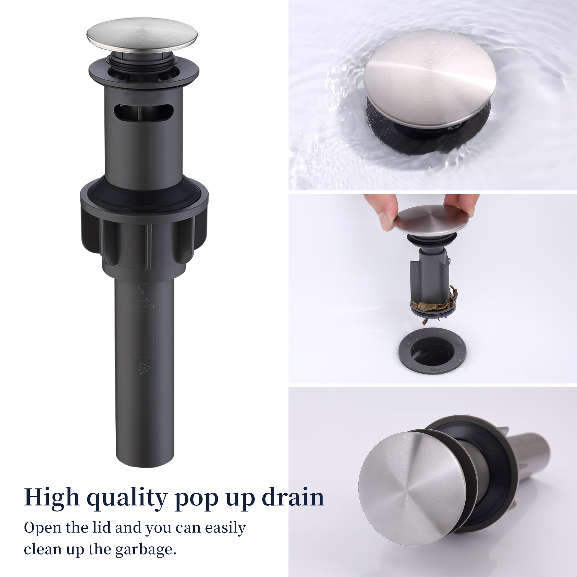 Hefilesy 2-Handle 8 inch Widespread Bathroom Sink Brushed Lavatory 3 Hole 360° Swivel Vanity Sink Basin Faucets with  for Pop Up Drain Assembly and cUPC Water Supply Hoses