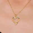 thumbnail image 3 of Gem Stone King 18K Yellow Gold Plated Silver White Moissanite and Black Diamond Heart Pendant Necklace for Women | 0.18 Cttw | Gemstone Birthstone | Round 3.5MM | With 18 inch Chain, 3 of 6