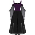thumbnail image 2 of KOMOO Female Halloween Mesh Dress Butterfly Sleeves Off Shoulder Bandage Strap Midi Dress Lace Up Vintage Party Cosplay Costume, 2 of 9