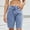 Blue, variant on Rezuofi 1 Pcs Denim Bermuda Shorts Women Frayed Hem Jean Short Streetwear Straight Leg Short with Pocket