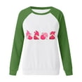 thumbnail image 2 of Gibobby Sudaderas para mujer Sudadera con capucha informal sin sombrero con cuello redondo y mangas raglán con estampado divertido del día de San Valentín para mujer 11 (Verde, M), 2 of 5