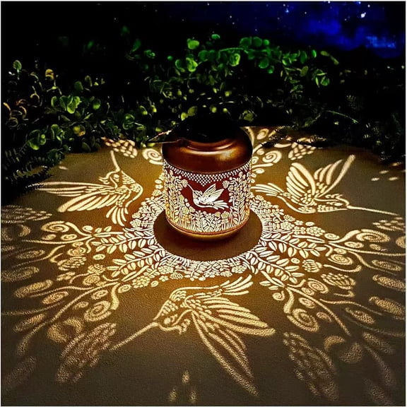 Hanging Solar Lanterns Outdoor Waterproof,Butterfly and Rose LED Solar Lights for Yard Garden Decor Pathway Landscape Porch