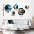 thumbnail image 4 of Designart "Contemporary Vector Sunset I" Modern Landscape Beach Metal Wall Art Set of 5 Piece, 4 of 5