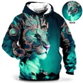 thumbnail image 5 of Sudadera con capucha para hombre, con estampado de tigre en 3D, holgada, de diseñador, para primavera y otoño, de manga larga, talla 4XL, ropa Harajuku Y2k de gran tamaño, 5 of 5
