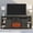 Antique Black + Tempered Glass + Sheet Metal + Plastic#08, variant on 23 inch Electric Fireplace Insert with Remote, Ultra Thin Heater, Antique Black, 1400W Supplemental Heat for 400 sq ft