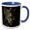 Blue/White, variant on 3drose, Pug Dog Dressed in Santa Outfit and Glasses. Ai Generated., 11oz Magic Transforming Mug
