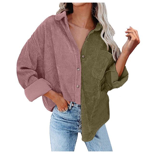 Pompotops Veste à Manches Longues avec Poches et Boutons pour Femmes