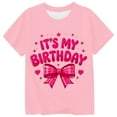 thumbnail image 3 of WOYY Toddler Girls Birthday T Shirt Cute Letter Print Short Sleeve T-Shirt, Sizes 1-2T, 3 of 3