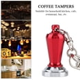 thumbnail image 2 of 23mm Diameter Stainless Steel Flat Base Coffee Tamper Pressing Tool Key Ring Decor (Red), 2 of 8