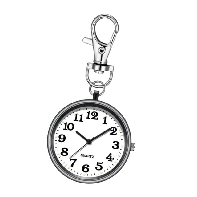 Rongfmy Keychain Pocket Watch Minimalist Nurse Watch for Birthday Graduation Outdoor Black
