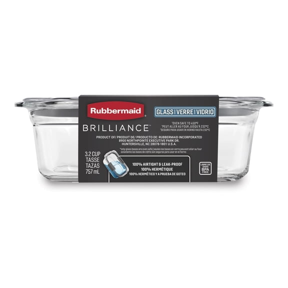 Rubbermaid Brilliance Food Storage Container, 3.2 Cup
