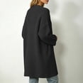 thumbnail image 4 of Otvok Women Textured Rib Knit Open Front Cardigan, Long Drop Shoulder Sleeve Mid Length Loose Knit Sweater Outerwear, 4 of 7