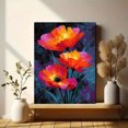 thumbnail image 6 of Fiery Abstract Floral Canvas Art, Bold Orange Red Flower Painting, Modern Expressionist Home Decor, 6 of 8