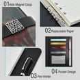 thumbnail image 4 of Leather Planner Leather Notebook Notebook Journal Binder Design Pen Pocket Design Convenient for Storage Sun and The Horses, 4 of 6