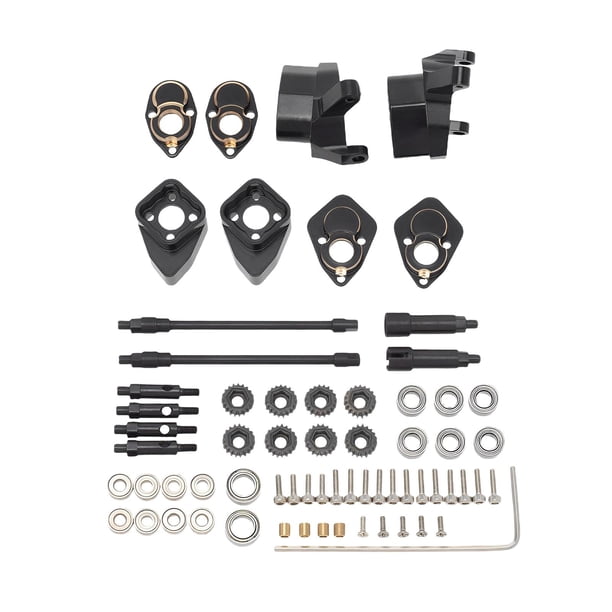Eje trasero delantero RC trasero 1:24, eje de transmisión portátil, piezas de mejora duraderas , para Axial SCX24 C10 RC, vehículos, camiones, Antes del montaje 21 mm x 21 mm Negro Magideal Eje trasero delantero RC