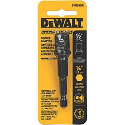 DEWALT 1/4-in to-1/2-in Impact Ready Hex Shank Socket Adapter DW2547IR Lot of 2 