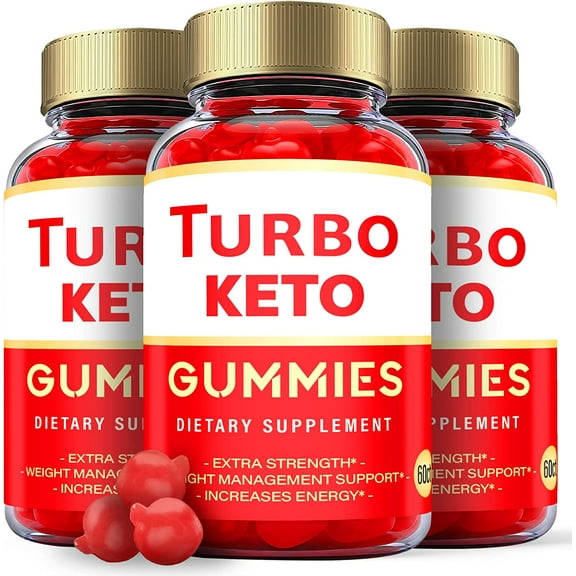 (3 Pack) Turbo Keto ACV Gummies - Supplement for Weight Loss - Energy & Focus Boosting Dietary Supplements for Weight Management & Metabolism - Fat Burn - 180 Gummies